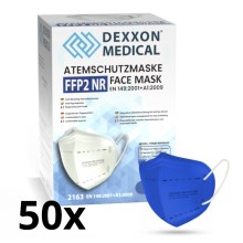 Mască de protecție respiratorie FFP2 NR albastru închis DEXXON MEDICAL 50 buc.