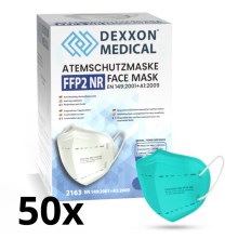 Mască de protecție respiratorie FFP2 NR azurie DEXXON MEDICAL 100 buc.