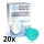 Mască de protecție respiratorie FFP2 NR azurie DEXXON MEDICAL 20 buc.
