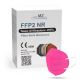 Mască de protecție respiratorie FFP2 NR CE 0598 roz închis 20 buc.