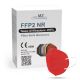 Mască de protecție respiratorie FFP2 NR CE 2163 roșie 1 buc.