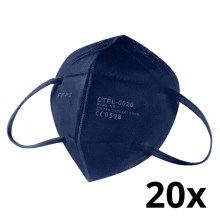 Mască de protecție respiratorie FFP2 NR / KN95 albastru închis Media Sanex 20 buc.