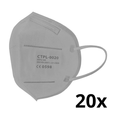 Mască de protecție respiratorie FFP2 NR / KN95 gri Media Sanex 20 buc.
