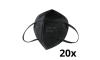 Mască de protecție respiratorie FFP2 NR / KN95 neagră Media Sanex 20 buc.