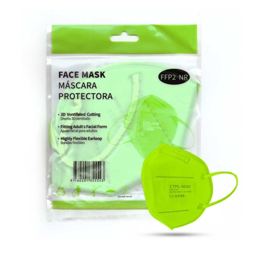 Mască de protecție respiratorie FFP2 NR / KN95 verde Media Sanex 100 buc.