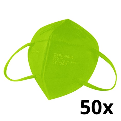 Mască de protecție respiratorie FFP2 NR / KN95 verde Media Sanex 50 buc.