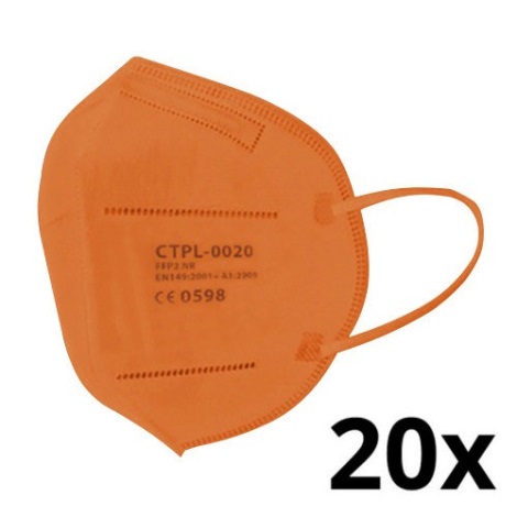 Mască de protecție respiratorie FFP2 NR portocalie Media Sanex 20 buc.