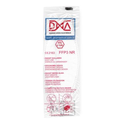 Mască de protecție respiratorie FFP3 NR CE 2163 Medical DNA 1 buc.