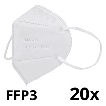 Mască de protecție respiratorie FFP3 NR L&S B01 - 5 straturi - 99,87% eficiență, 20 buc.