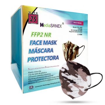 Mască de protecție respiratorie Media Sanex FFP2 NR / KN95 camuflaj 100 buc.