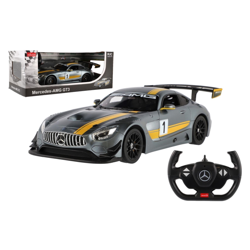 Mașină RC cu telecomandă Mercedes AMG GT3 RASTAR 5xAA + 2xAA gri