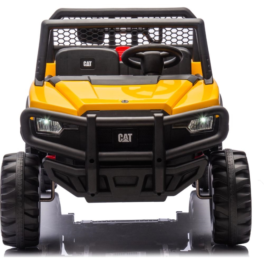 Mașinuță electrică CAT 60W/7500 mAh galben/negru + telecomandă
