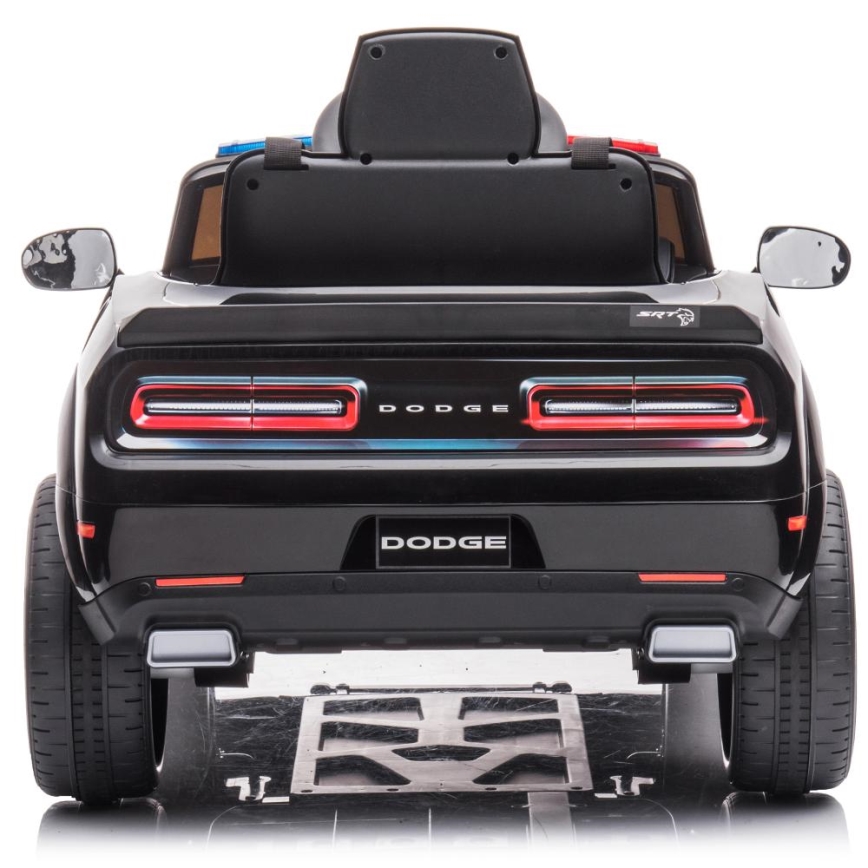 Mașinuță electrică de poliție Dodge Challenger 50W/4500 mAh negru/alb