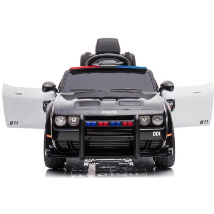 Mașinuță electrică de poliție Dodge Challenger 50W/4500 mAh negru/alb
