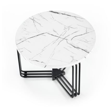 Măsuță de cafea ANTICA 41x55 cm negru/decor marmorat