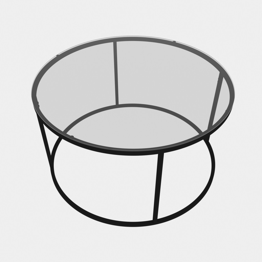 Măsuță de cafea BERLIN 60x45 cm negru/transparent