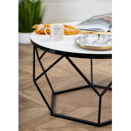 Măsuță de cafea DIAMOND 40x70 cm alb/negru