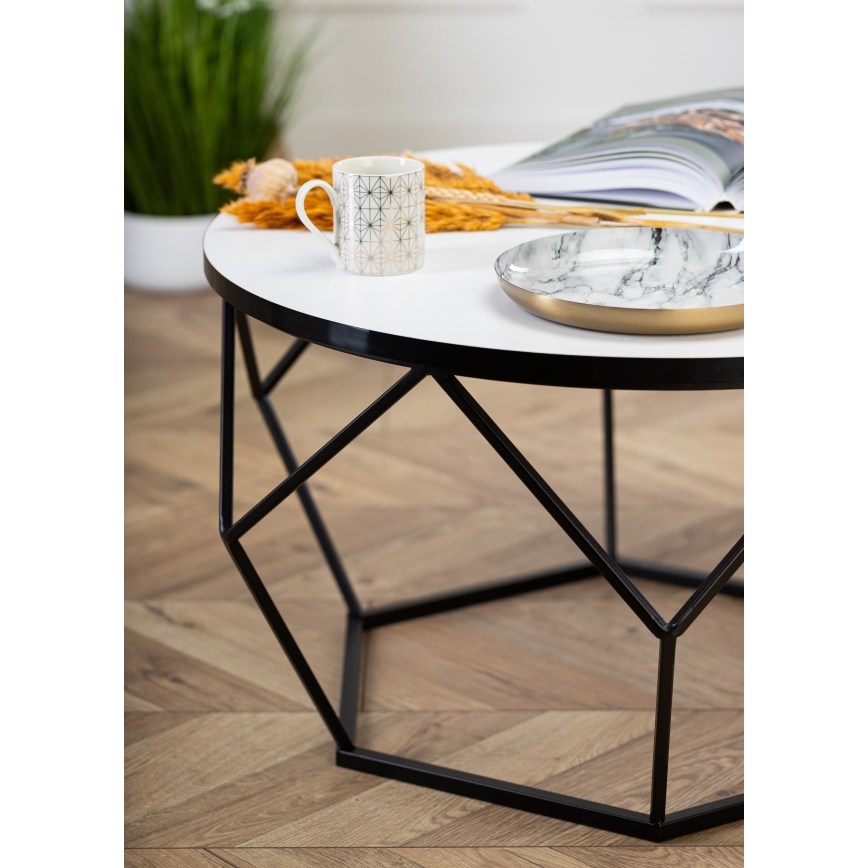 Măsuță de cafea DIAMOND 40x70 cm alb/negru
