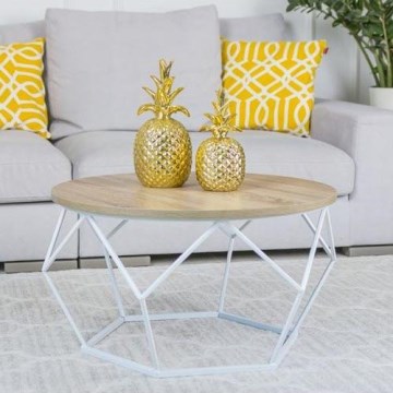 Măsuță de cafea DIAMOND 40x70 cm albă/maro