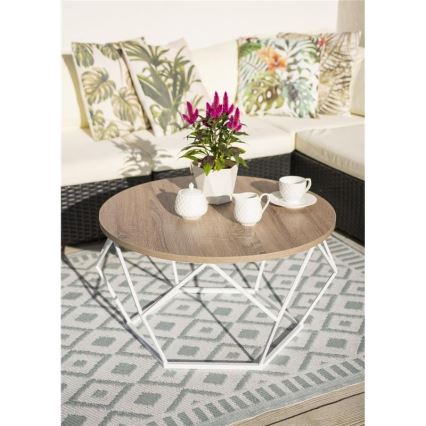 Măsuță de cafea DIAMOND 40x70 cm albă/maro