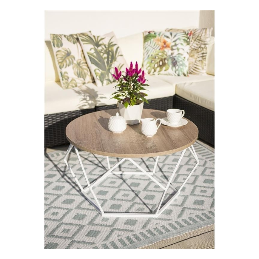 Măsuță de cafea DIAMOND 40x70 cm albă/maro