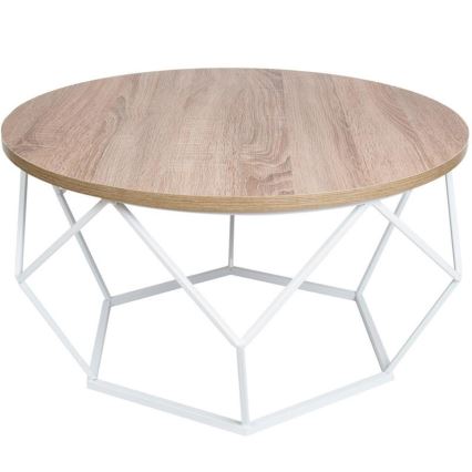 Măsuță de cafea DIAMOND 40x70 cm albă/maro