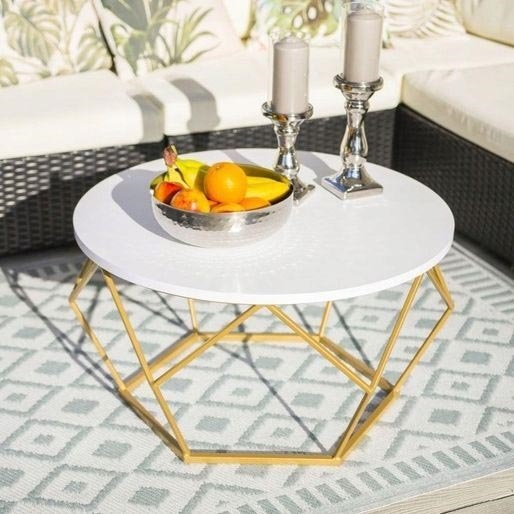 Măsuță de cafea DIAMOND 40x70 cm auriu/alb