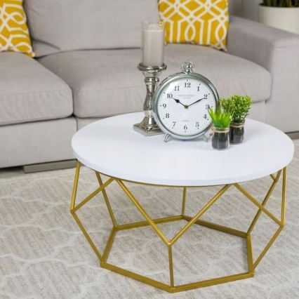 Măsuță de cafea DIAMOND 40x70 cm auriu/alb