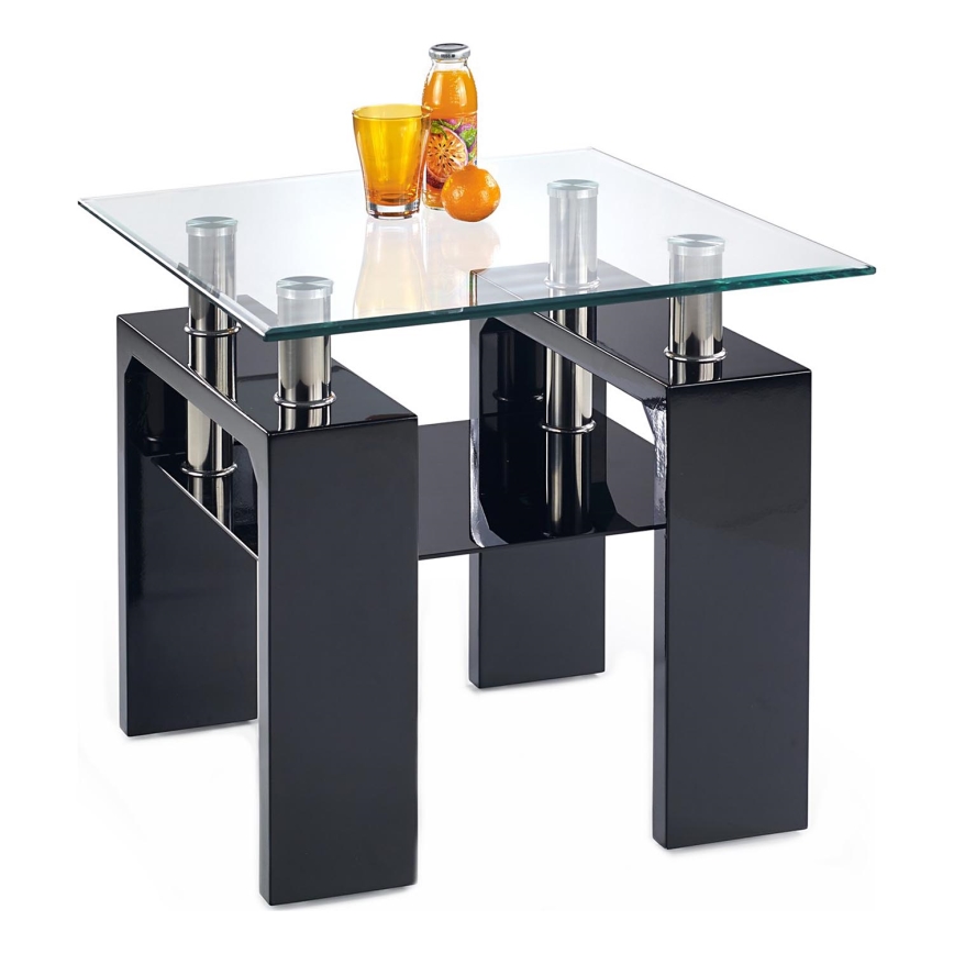 Măsuță de cafea DIANA 55x60 cm negru/transparent