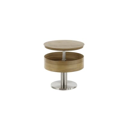 Măsuță de cafea ELEMENT cu blat rabatabil, Ø 60 cm, stejar/argintiu