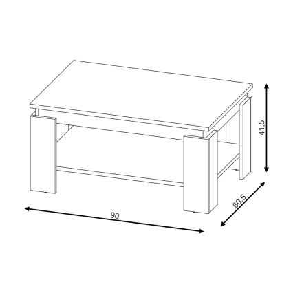 Măsuță de cafea LUNO, stejar artisan/negru