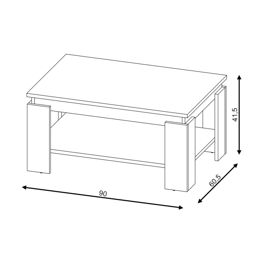 Măsuță de cafea LUNO, stejar artisan/negru