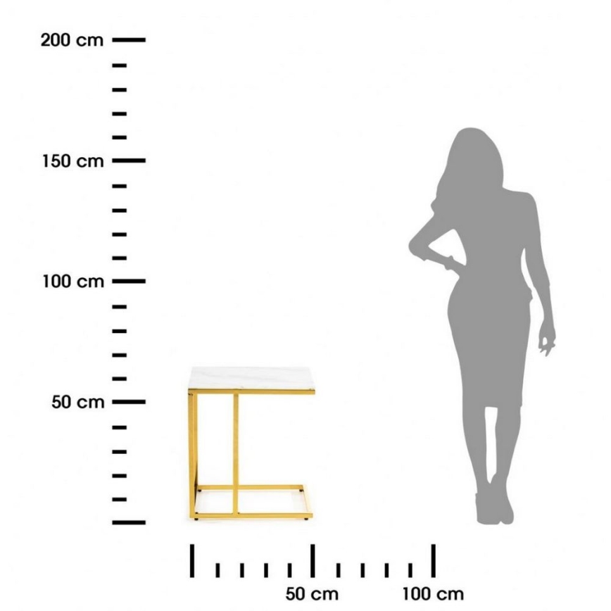 Măsuță de cafea LURUS 40x50 cm aurie
