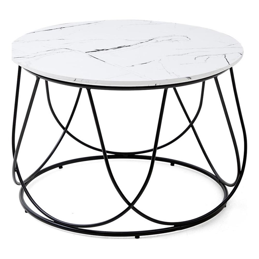 Măsuță de cafea NUBIRA 41x60 cm negru/decor marmorat