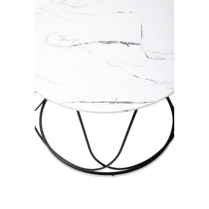 Măsuță de cafea NUBIRA 41x60 cm negru/decor marmorat