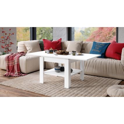 Măsuță de cafea pliabilă cu raft LIA alb