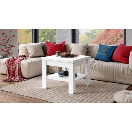 Măsuță de cafea pliabilă cu raft LIA alb