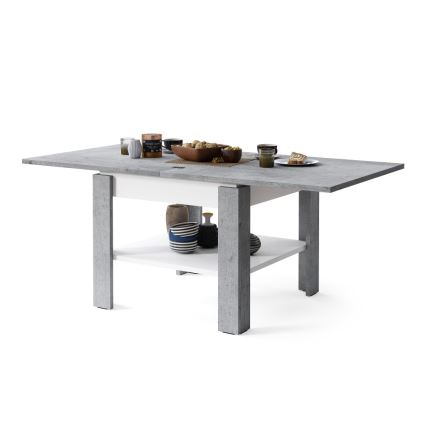 Măsuță de cafea pliabilă cu raft LIA gri/alb