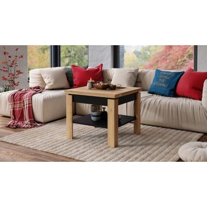 Măsuță de cafea pliabilă cu raft LIA stejar/negru