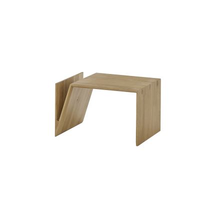 Masă de cafea PRISM, reglabilă vertical și orizontal, 60x40 cm, stejar