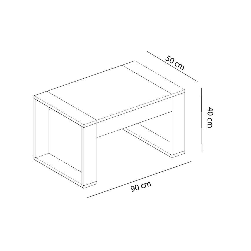 Măsuță de cafea RETRO 40x90 cm albă/bej