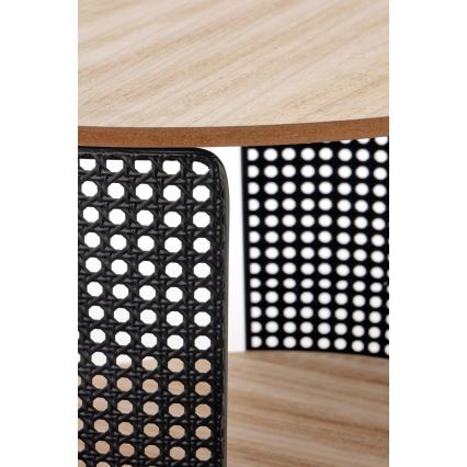 Măsuță de cafea TRAFICA, 41 x 41 cm, negru/bej