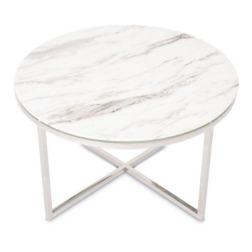 Măsuță de cafea VERTIGO 45x80cm crom/albă