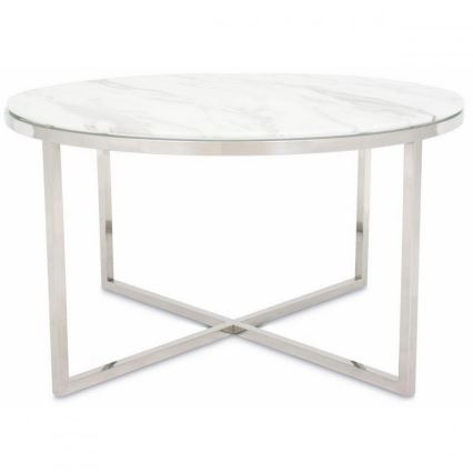 Măsuță de cafea VERTIGO 45x80cm crom/albă