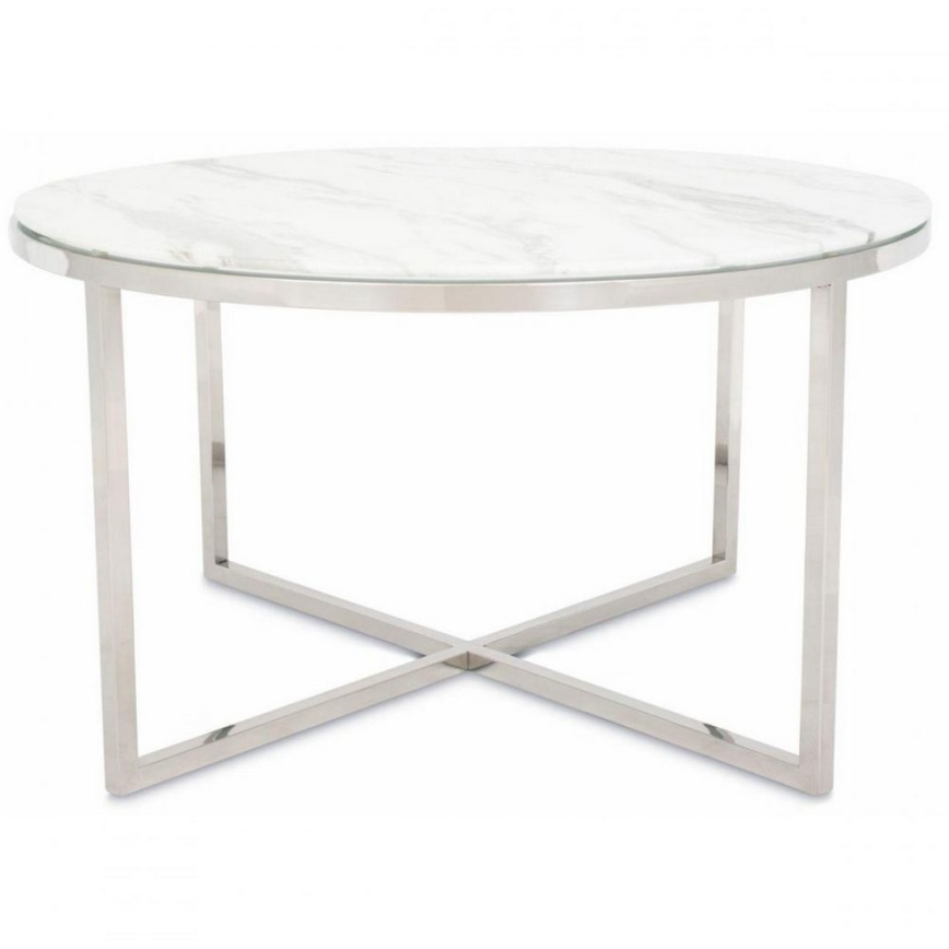 Măsuță de cafea VERTIGO 45x80cm crom/albă