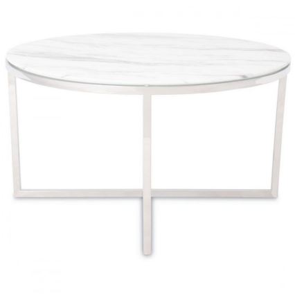 Măsuță de cafea VERTIGO 45x80cm crom/albă