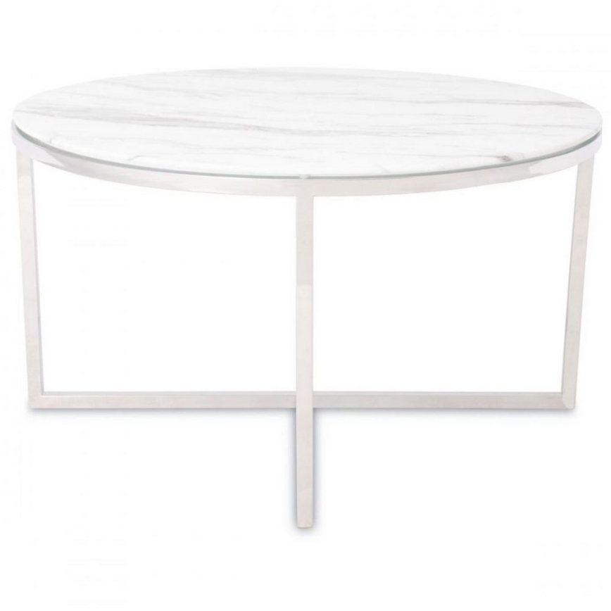 Măsuță de cafea VERTIGO 45x80cm crom/albă