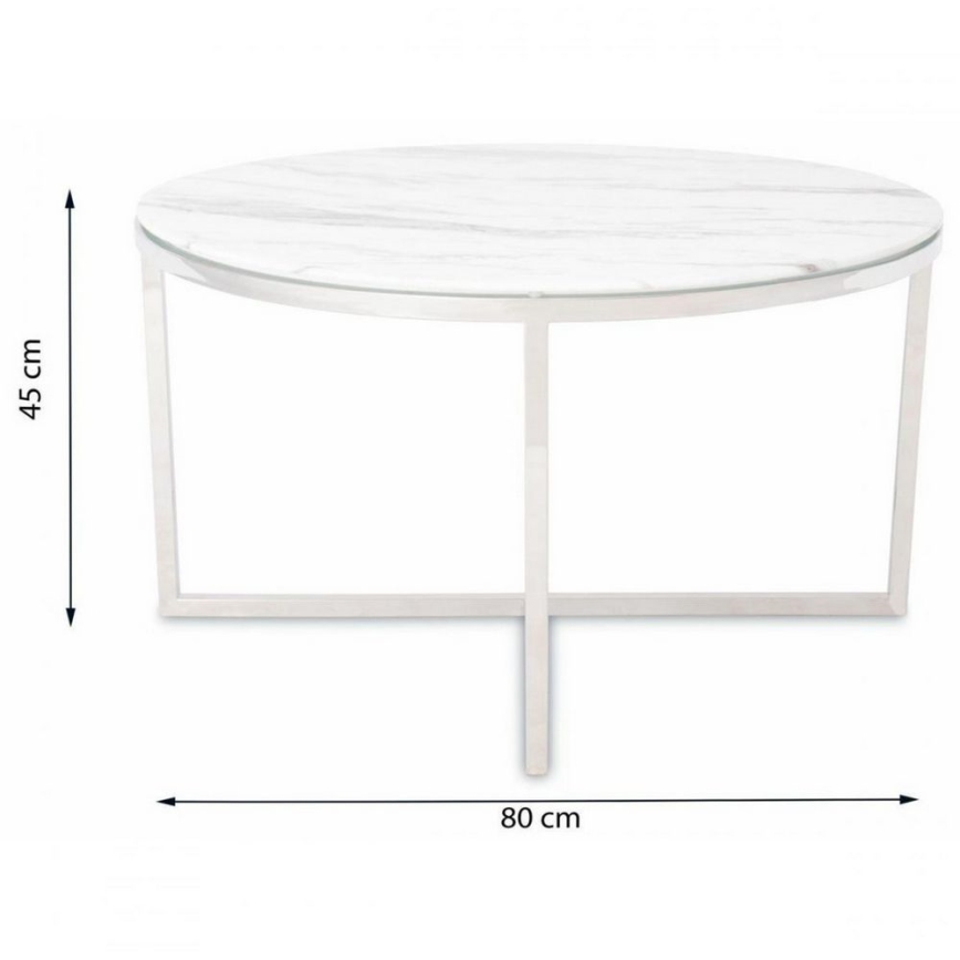 Măsuță de cafea VERTIGO 45x80cm crom/albă