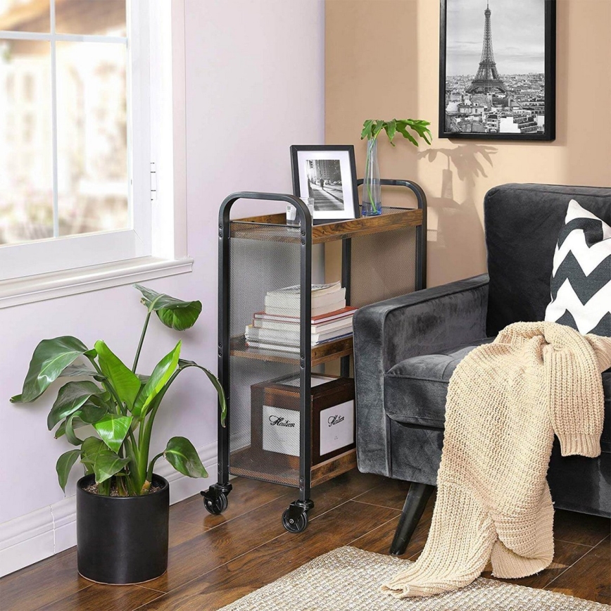 Măsuță de servire MARGE, maro/negru