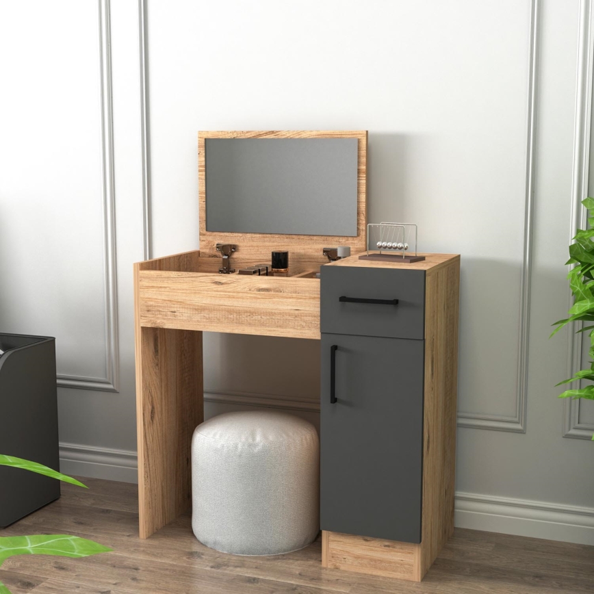 Măsuță de toaletă INCI 108,8x77 cm pin atlantic/antracit